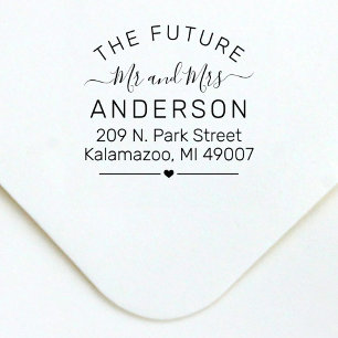Modern Future Mr. and Mrs. Engaged Return Address Self-inking Stamp