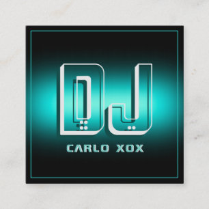 Modern futuristic abstract DJ Square Business Card