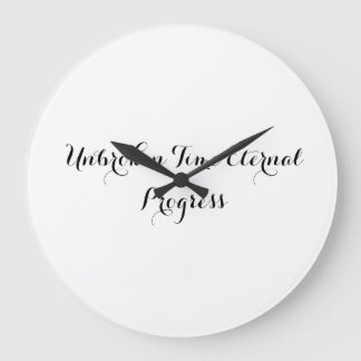 Modern Futuristic Glass Wall Clock with Quotes
