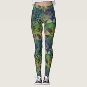 Modern Futuristic Shattered Light Ombre Gradient Leggings