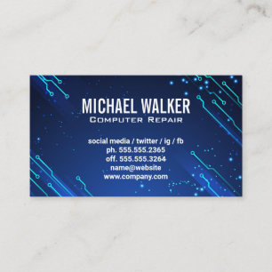 Modern Futuristic   Tech Support  Business Card