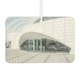 Modern futuristic white building car air freshener