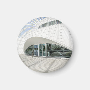 Modern futuristic white building magnet