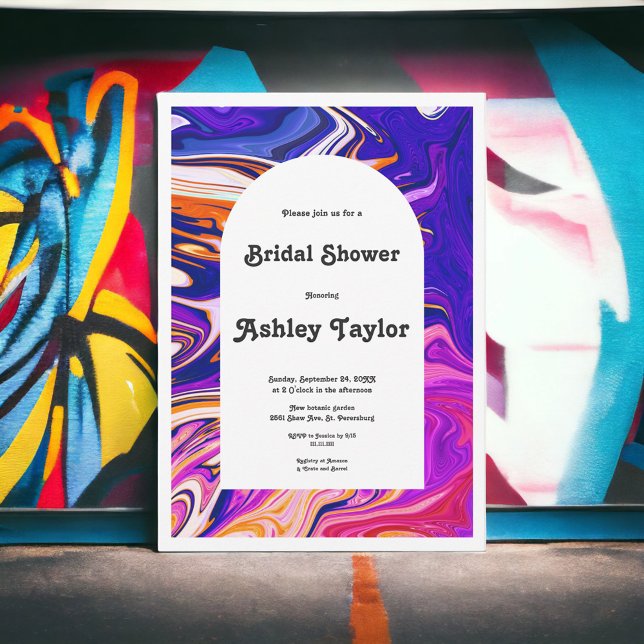 Modern Galaxy Artistic Abstract Bridal Shower Invitation (Creator Uploaded)