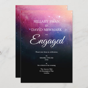 Modern Galaxy Engagement Invitation