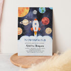 Modern Galaxy Planets Space Rocket Baby Shower