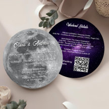 Modern Galaxy QR Code Full Moon Wedding