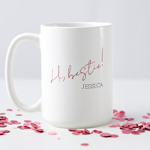 Modern Galentine's Day Minimalist Red Script Coffee Mug