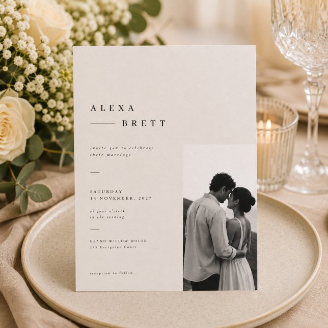 Modern Gallery Wedding Invitation with Photo (Creator Uploaded)