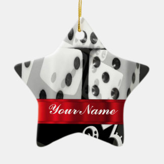 Modern gambling dice ceramic tree decoration