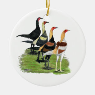 Modern Game Quartet Ceramic Tree Decoration