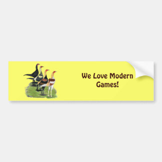 Modern Game Roosters Bumper Sticker