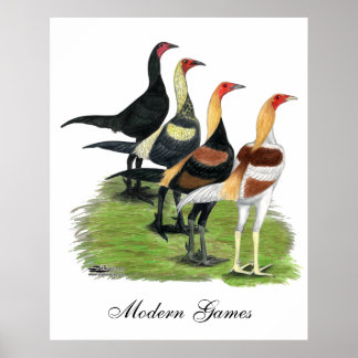 Modern Game Roosters Poster