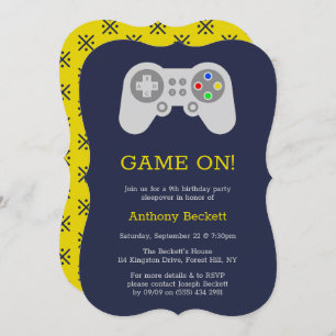 Modern Gamer Any Age Birthday Invitation