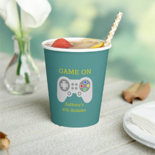 Modern Gamer Any Age Birthday Paper Cups