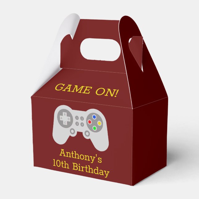 Modern Gamer Any Age Birthday Party Favour Box (Front Side)
