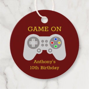 Modern Gamer Any Age Birthday Party Favour Tags