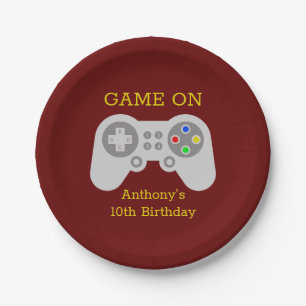 Modern Gamer Any Age Birthday Party Paper Plate