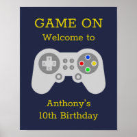 Modern Gamer Any Age Birthday Party Welcome