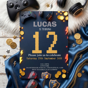 Modern Gaming Birthday Theme Invitation