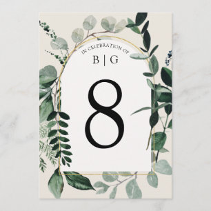 Modern Garden beige wedding table number