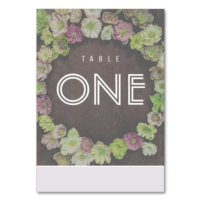 MODERN Garden Hellebore Table Number (Front)