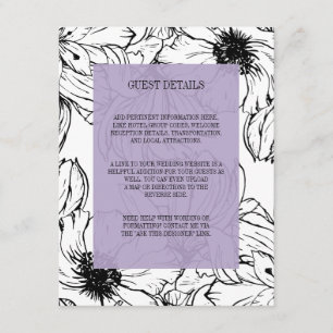Modern Garden   Lavender wedding Guest Details Enclosure Card