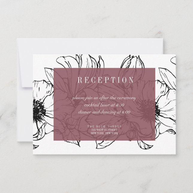 Modern Garden | Pink | Floral wedding RSVP Invitation (Front)