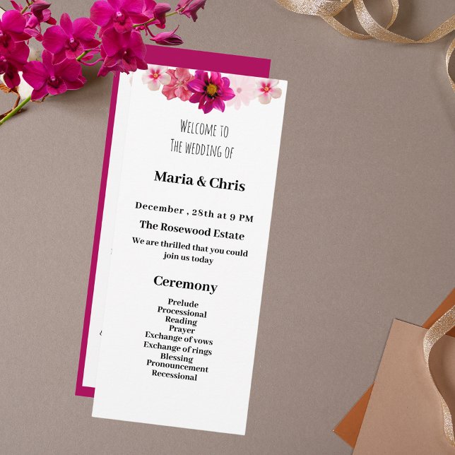 Modern Garden Romance Wedding Program Programme (Creator Uploaded)