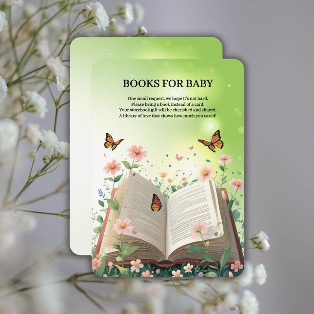 Modern Garden Storybook Floral Baby Shower Enclosure Card (Creator Uploaded)