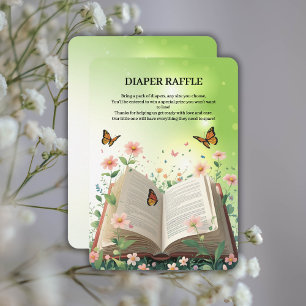 Modern Garden Storybook Floral Baby Shower Enclosure Card