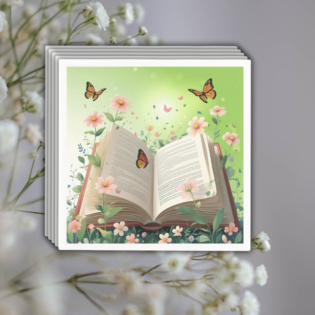 Modern Garden Storybook Floral Baby Shower Napkin (Creator Uploaded)