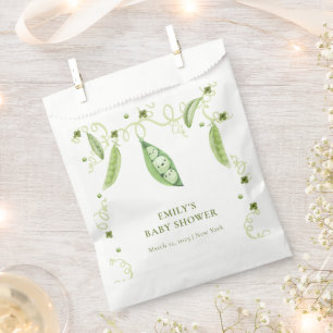 Modern Garden Sweet Pea In Pod Baby Shower Favour Bags