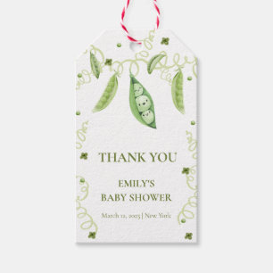 Modern Garden Sweet Pea In Pod Baby Shower Gift Tags