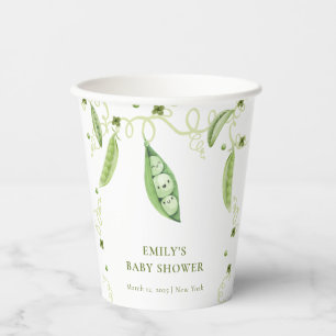 Modern Garden Sweet Pea In Pod Baby Shower Paper Cups