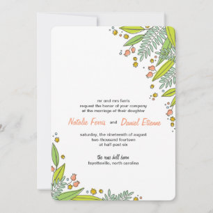 Modern Garden Wedding Invitation