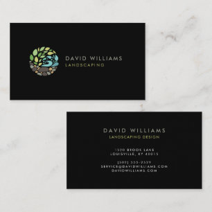 Modern Gardener Landscaping Logo Business Card