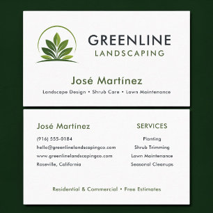 Modern Gardener Landscaping Logo Business Card