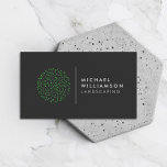 Modern Gardener Landscaping Shrub Logo Dark Grey<br><div class="desc">An abstract green shrub motif is offset next to your name or business name for a unique logo on this customisable business card for landscapers or gardeners. The double-sided card design provides plenty of room on the backside for your contact info and details. Designed for lawn care businesses, landscaping companies,...</div>