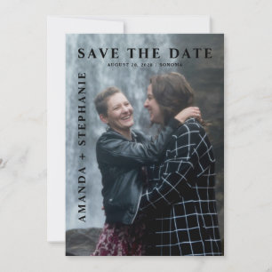 Modern Gay Couple Photo Save the date Invitation