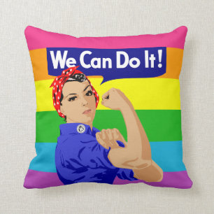MODERN GAY ROSIE THE RIVETER CUSHION