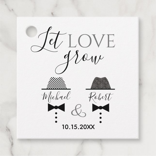 Modern Gay Wedding Favour Tags (Front)