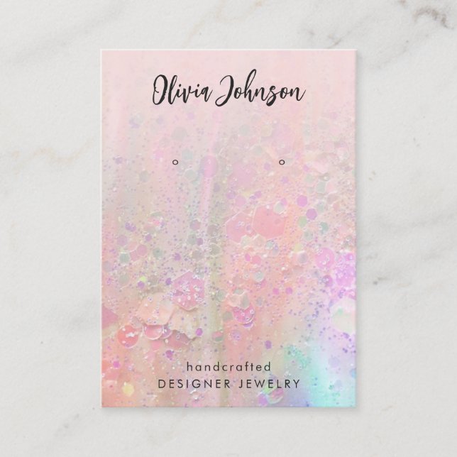 Modern Gem Marble Jewellery Earring Display Business Card (Front)