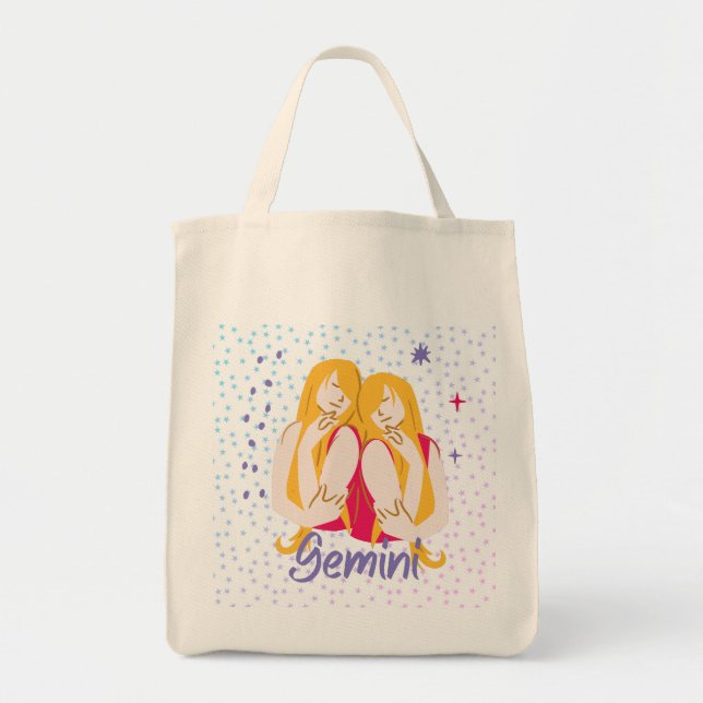 Modern Gemini Twins Zodiac  Tote Bag (Front)
