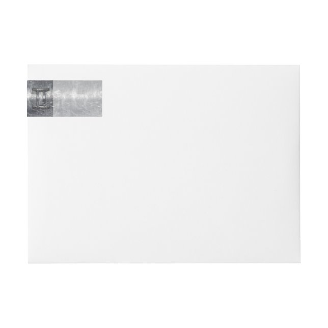 Modern Gemini Zodiac Sign Grunge Distressed Style Wrap Around Label (Front)
