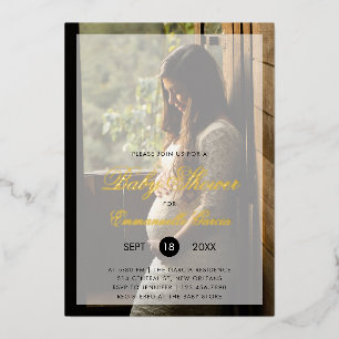 Modern Gender Neutral Photo Baby Shower Gold