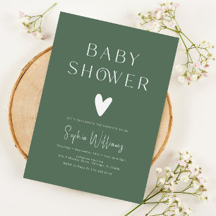 Modern Gender Neutral Sage Green Baby Shower Invitation