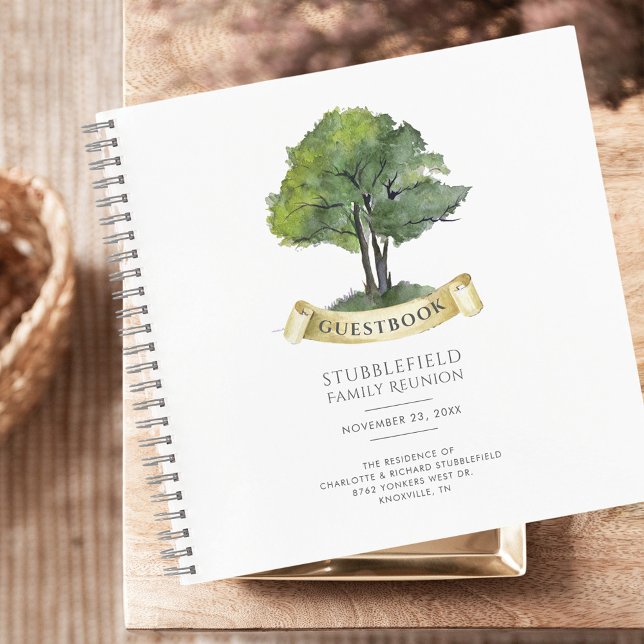 Modern Genealogy Tree Family Reunion Guestbook Notebook (Creator Uploaded)
