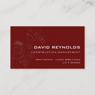 Modern General Construction Chalk Business Cards