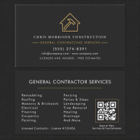 Modern General Contractor Black Gold QR Code